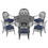 W1710S00092 Black+Aluminium+Yes+Dining Set+Seats 6
