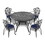 W1710S00137 Black+Aluminium+Yes+Dining Set+Seats 4