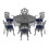 W1710S00138 Black+Aluminium+Yes+Dining Set+Seats 6