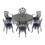 W1710S00144 Black+Aluminium+Yes+Dining Set+Seats 6