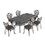 W1710S00150 Black+Aluminium+Yes+Dining Set+Seats 6
