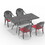 W1710S00159 Black+Aluminium+Yes+Dining Set+Seats 4