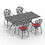 W1710S00161 Black+Aluminium+Yes+Dining Set+Seats 4
