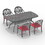 W1710S00163 Black+Aluminium+Yes+Dining Set+Seats 4