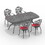 W1710S00167 Black+Aluminium+Yes+Dining Set+Seats 4