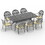 W1710S00170 Black+Aluminium+Yes+Dining Set+Seats 8