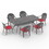 W1710S00171 Black+Aluminium+Yes+Dining Set+Seats 6