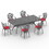 W1710S00173 Black+Aluminium+Yes+Dining Set+Seats 6