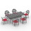 W1710S00175 Black+Aluminium+Yes+Dining Set+Seats 6