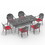W1710S00177 Black+Aluminium+Yes+Dining Set+Seats 6