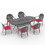 W1710S00183 Black+Aluminium+Yes+Dining Set+Seats 6