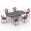 W1710S00184 Black+Aluminium+Yes+Dining Set+Seats 6