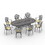 W1710S00185 Black+Aluminium+Yes+Dining Set+Seats 8