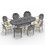 W1710S00186 Black+Aluminium+Yes+Dining Set+Seats 8