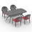W1710S00195 Black+Aluminium+Yes+Dining Set+Seats 4
