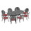 (Cushions in Random Colors)9-Piece Set of Cast Aluminum Patio Furniture with Cushions W1710S00198