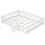 Full Size Floor Platform Bed with Fence and Door for Kids, Toddlers, White W1716132147