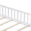 Full Size Floor Platform Bed with Fence and Door for Kids, Toddlers, White W1716132147