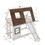 Cozy and Fun Wood Twin Size House Bunk Bed with Window Roof Shape Design with Ladder and Slide, Brown+White W1716S00005