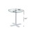 Tempered Clear Rould Glass Dinning Table with White Leg W1718111445