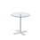 Tempered Clear Rould Glass Dinning Table with White Leg W1718111445