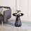 Smoke Glass Base with Black Painting Top Side Table, Living Room Sofa Table W1718130614