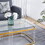 Gold Stainless Steel Coffee Table with acrylic Frame and Clear Glass Top CS-1134 W1727128600