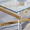 Gold Stainless Steel Coffee Table with acrylic Frame and Clear Glass Top CS-1197 W1727128607