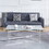 Silver Stainless Steel Coffee Table with acrylic Frame and Clear Glass Top CS-1197SILVER W1727128683
