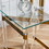 Gold Stainless Steel with Acrylic Frame Clear Glass Top End Table CS-1197-1 W1727128685