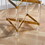 Gold Stainless Steel with Acrylic Frame Clear Glass Top End Table CS-1197-1 W1727128685