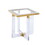 Gold Stainless Steel with Acrylic Frame Clear Glass Top End Table cs-1174-1 W1727128686