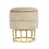 Button Tufted Round Storage Ottoman for Living Room & Bedroom,Gold Stainless Steel Leg W172790853