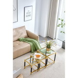 Modern End Table Stainless Steel and Acrylic Frame with Clear Glass W172790885