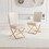 Dining Chair Set of 2, Beige velvet Backrest and golden Metal legs.for Modern Kitchen Dining Room Chair for Kitchen Living Modern decorative Leisure chairs.Office chairs y-2009 W1727P195278