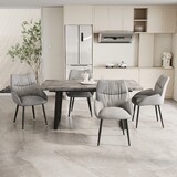 62.9-inch rectangular MDF dining table and chair 4-piece set, stylish dining table, kitchen dining table, sturdy and durable, easy to assemble, suitable for dining with 4-6 people W1727S00077