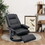 Faux Leather Manual Recliner,Adjustable Swivel Lounge Chair with Footrest,Can Rotate 360 Degrees,L-right Angle Curved Wooden Frame, Armrest and Wrapped Wood Base for Living Room,Black W1733102511