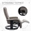 Faux Leather Manual Recliner,Adjustable Swivel Lounge Chair with Footrest,Can Rotate 360 Degrees,L-right Angle Curved Wooden Frame, Armrest and Wrapped Wood Base for Living Room,Grey W1733102602