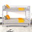 Bunk Bed Twin over Twin with Trundle Silver,CPC Certified,No Box Spring Needed,Heavy Duty,Easy to assemble W1737121822
