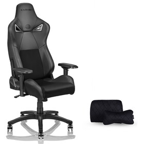 KARNOX Ergonomic Gaming Chair,Adjustable Office Computer Chair with Lumbar Support,Tall Back Swivel Chair with Headrest and Armrest,Comfortable Reclining Video Desk Chair with Suede Padded Sea