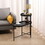2-Tier Black Side Table with Storage Sofa Table for Living Room Metal Frame & Wooden Desk End Table W1757104752