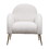 Accent Upholstered Single Chair White Sherpa Armchair with Golden Legs for living room, bedroom, office W1757128102