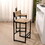 Honey Bar Stools Set of 2 Paper Rope Weave Dining Chairs with Back Hand Weave Stools for Kichen Island, Bar & Counter (Honey) W1757138691