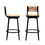 Honey Swivel Bar Stools Paper Rope Handwoven Barstools with Back Set of 2 Rustic Round Counter Chairs for Dining Room, Kitchen Island (Honey)