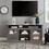 Contemporary TV Media Stand Modern Entertainment Console for TV Up to 65" with Open and Closed Storage Space, Dark Walnut/Black, 60"W*15.75"D*29"H W1758P147684