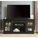 Multipurpose Sliding Door TV Stand Large Storage Cabinet with 2 Sliding Fluted Glass Tempered Doors, TV Up to 65