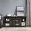 Multipurpose Sliding Door TV Stand Large Storage Cabinet with 2 Sliding Fluted Glass Tempered Doors, TV Up to 65", TV Desk Storage Rack, Charcoal GREY, 59.13"W*15.94"D*27.8"H W1758P189941