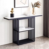 Modern Console Table, Metal Frame with Adjustable foot pads for Entrance, Corridor, Living room & Office.(Black) W1765S00042