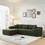 104.33" Sponge Sectional Sofa Couch for Living Room, L Shaped Modern Lamb Modular High Density Sponge Floor Sofa, Sherpa Fabric Sofa Couch with Chaise Lounge, Upholstered Corner Cloud Couch, Green
