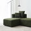 Curved Modular Sectional Sofa for Living Room, Oversized L Shaped Couch with Chaise Lounge Sofa Set, Upholstered Sofa with 3 Back Pillows & 2 Throw Pillow, for Home Office, Green W1765S00069